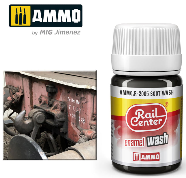 AMMO R-2005 | Soot Wash (35 ML) | Acrylic Paints By Mig Jimenez - Squeaky's Trains