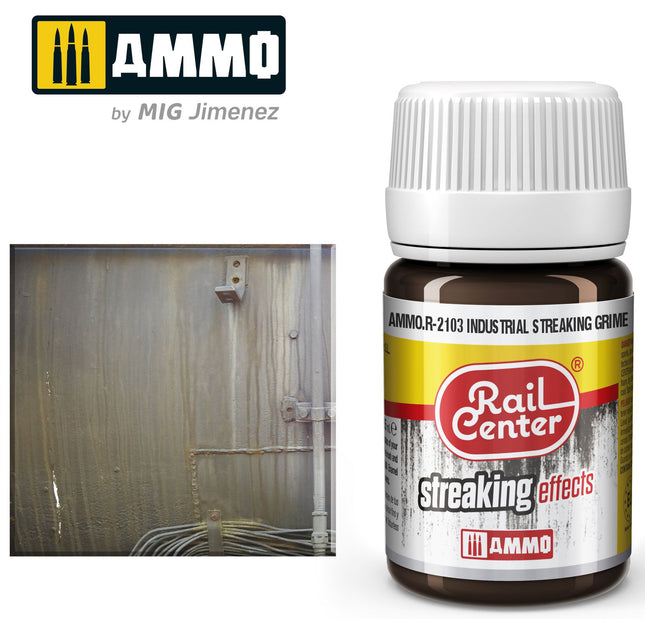 AMMO R-2103 | Industrial Streaking Grime (35 ML) | Acrylic Paints By Mig Jimenez - Squeaky's Trains