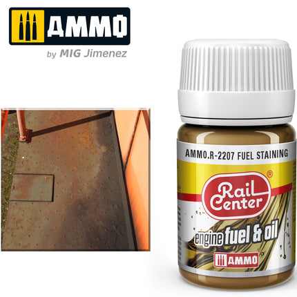 AMMO R-2207 | Fuel Staining (35 ML) | Acrylic Paints By Mig Jimenez - Squeaky's Trains