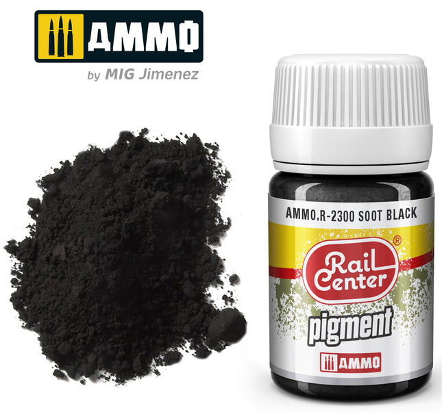 AMMO R-2300 | Soot Black Pigment (35 ML) | By Mig Jimenez - Squeaky's Trains