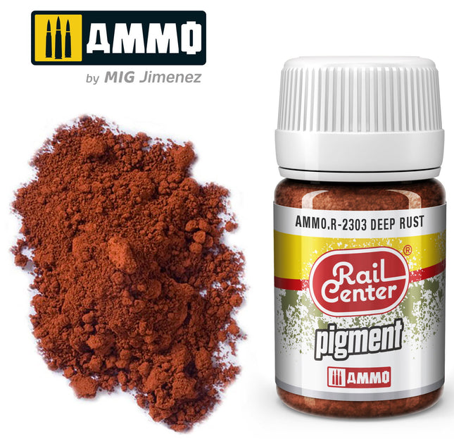 AMMO R-2303 | Deep Rust Pigment (35 ML) | By Mig Jimenez - Squeaky's Trains