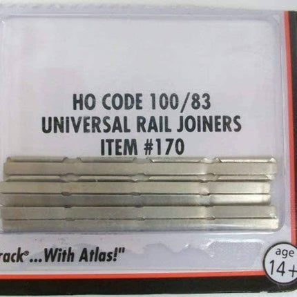 Atlas 170 | Code 100 & 83 Rail Joiners 48 Pack Nickel Silver | HO Scale - Squeaky's Trains