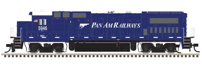 Atlas 40005168 | GE Dash 8-40B with Deck Ditch Lights - LokSound and DCC - Master(R) Gold - Pan Am MEC 5946 (blue, white) | N Scale - Squeaky's Trains