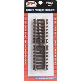 Atlas 525 | Code 83 - 2″ Straight Track 4 Pack Nickel Silver Rail | HO Scale - Squeaky's Trains