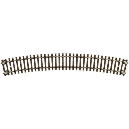 22" radius curve track section for HO scale layout, featuring Code 83 nickel silver rail construction.
