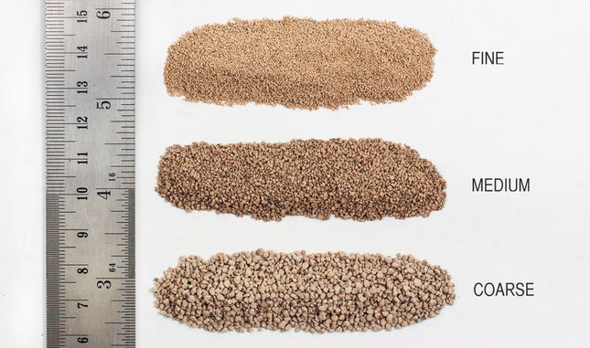 Woodland Scenics 80 | Buff Medium Ballast Bag - ballast texture close-up
