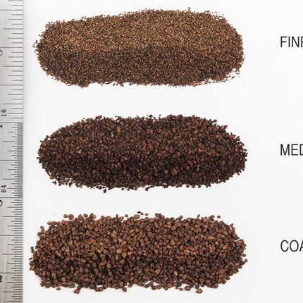 Woodland Scenics 85 | Dark Brown Coarse Ballast Bag - ballast texture close-up