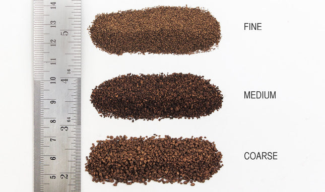 Woodland Scenics 85 | Dark Brown Coarse Ballast Bag - ballast texture close-up