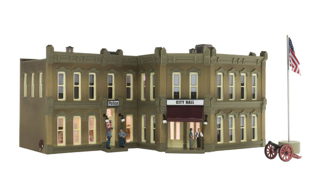 Woodland Scenics BR4930 Municipal Building N Scale - assembled building front