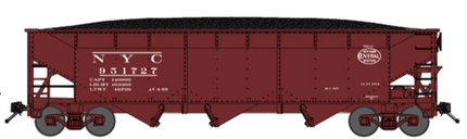 Bluford Shops 74197 | 70-Ton 3-Bay Offset Side Hopper - New York Central post-1949 - #NYC 951540 | N Scale - Squeaky's Trains