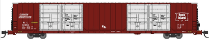 Bluford Shops 87250 | 86' Quad Door Boxcar - Rock Island #32958 | N Scale - Squeaky's Trains