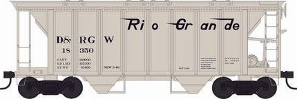 Bowser 43258 | H34 Covered Hopper Cars - Denver & Rio Grande Western - Blt 3-46 Repack 3-46 Road #18362 | HO Scale - Squeaky's Trains