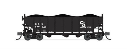 Broadway Limited 7152 | 3-Bay Hopper, C&O, Black & White, 2-pack A | N Scale - Squeaky's Trains