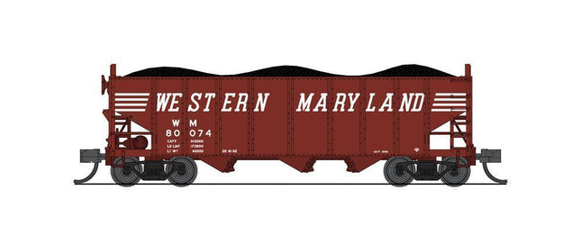 Broadway Limited 7156 | 3-Bay Hopper, WM, Oxide Red, Billboard Scheme, 2-pack A | N Scale - Squeaky's Trains