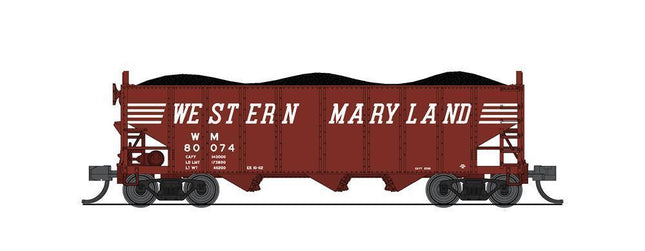 Broadway Limited 7157 | 3-Bay Hopper, WM, Oxide Red, Billboard Scheme, 2-pack B | N Scale - Squeaky's Trains