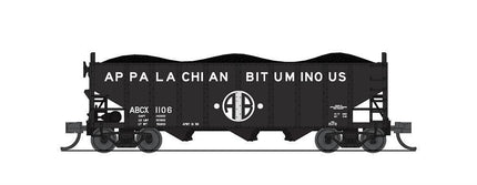 Broadway Limited 7159 | 3-Bay Hopper, Appalachian Bituminous, Black/White, 2-pack B (Fantasy Paint Scheme) | N Scale - Squeaky's Trains