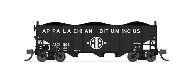 Broadway Limited 7159 | 3-Bay Hopper, Appalachian Bituminous, Black/White, 2-pack B (Fantasy Paint Scheme) | N Scale - Squeaky's Trains