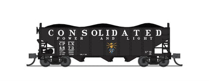 Broadway Limited 7161 | 3-Bay Hopper, Consolidated Power & Light, Black/White, 2-pack B (Fantasy Paint Scheme) | N Scale - Squeaky's Trains