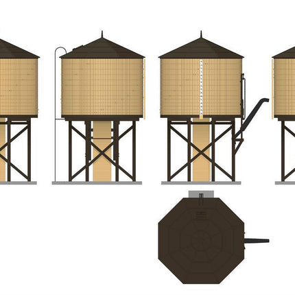 Broadway Limited 7927 | Water Tower - Weathered Yellow | HO Scale - Squeaky's Trains