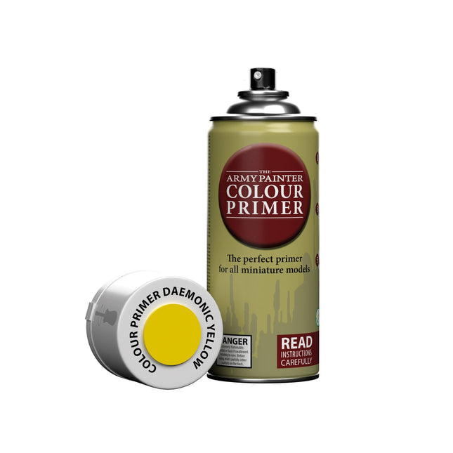 The Army Painter CP3015S Daemonic Yellow colour primer spray can