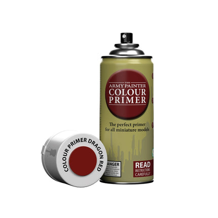 The Army Painter CP3018S Dragon Red colour primer spray can