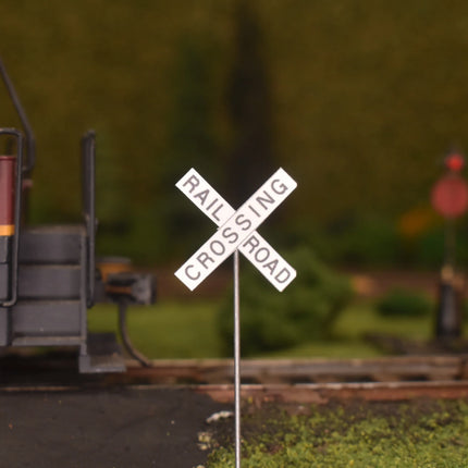 Lineside Details LD-1765 HO Scale Modern Crossbucks 2-Pack - MUTCD Railroad Crossing Sign