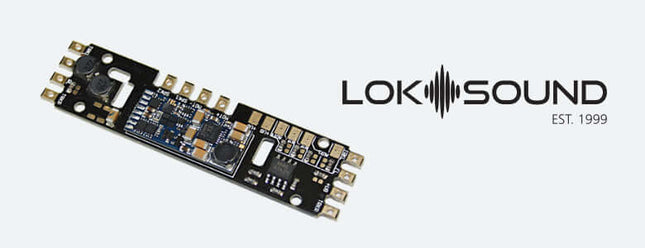 ESU 58821 | LokSound 5 Direct Sound and DCC Control Decoder - Board Replacement Decoder for Multiple Diesels - 0.67 x 2.72" 17 x 69mm | HO Scale - Squeaky's Trains