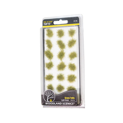 Woodland Scenics FS770 Light Green Grass Tufts Peel and Place 21pc Any Scale