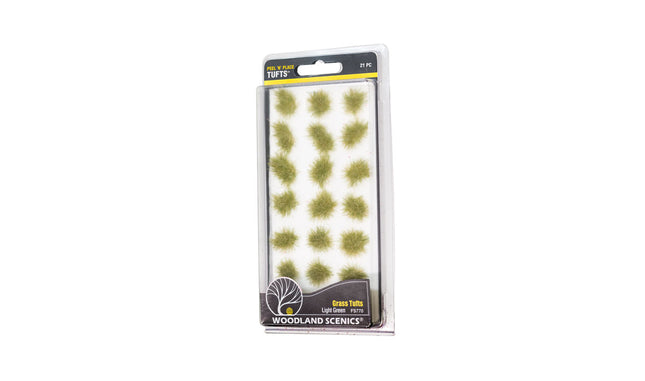 Woodland Scenics FS770 Light Green Grass Tufts Peel and Place 21pc Any Scale