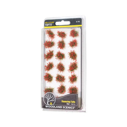 Woodland Scenics FS773 Red Flowering Tufts Any Scale - 21pc peel and place package