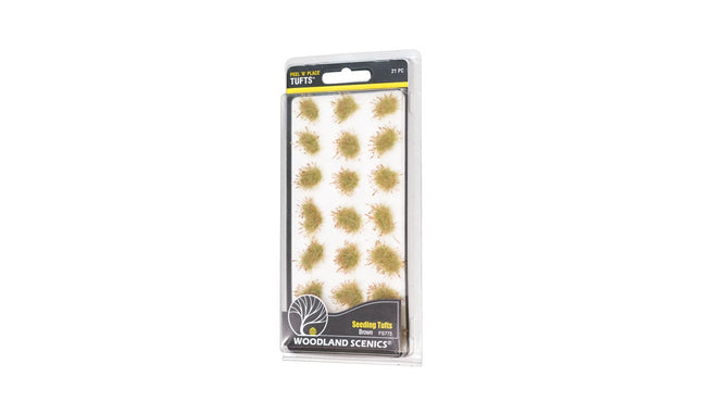 Woodland Scenics FS775 Brown Seeding Tufts Peel n Place 21 pcs