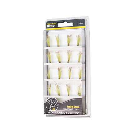 Woodland Scenics FS779 | Brown Tipped Prairie Grass - Peel 'n' Place Tufts 20 pcs | Any Scale