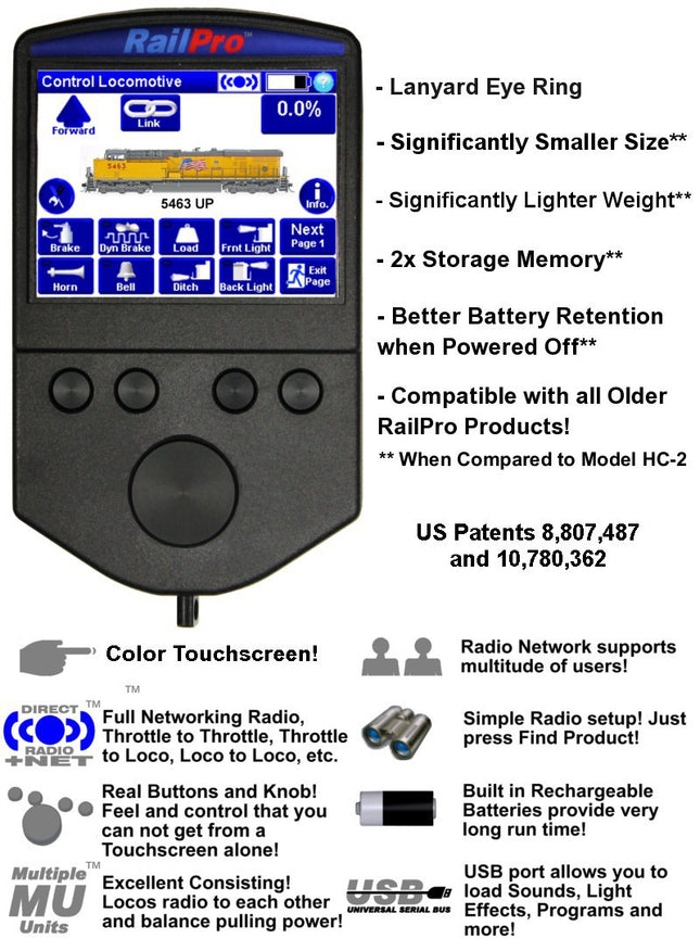 Ring Engineering HC-3 | (Indoor Use) RailPro Wireless Handheld Controller with Color Touchscreen