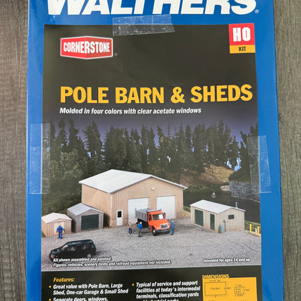 Walthers Cornerstone 933-4125 (Open Box) | Pole Barn and Sheds | HO Scale