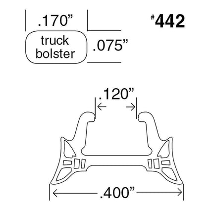Kadee 442 | Brake Pads - Wide Bolster Trucks - Detail Parts (HO Scale) - Squeaky's Trains