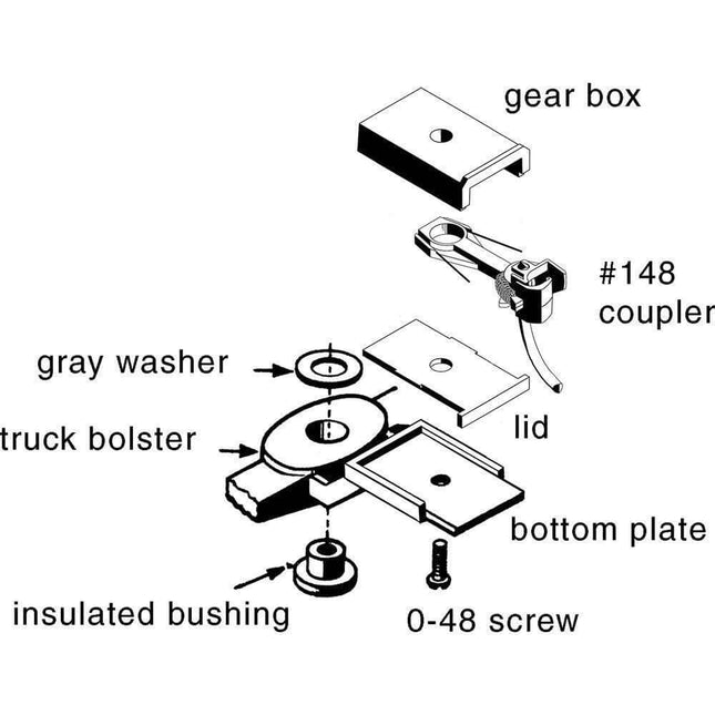 Kadee 510 | Andrews (1898) Trucks with Ready-to-Mount Couplers, 33" Ribbed Back Wheels - Metal Fully Sprung (HO Scale) - Squeaky's Trains