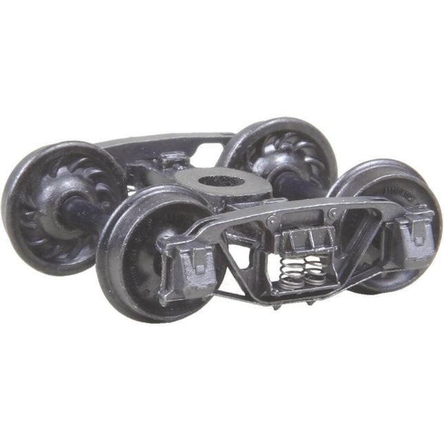 Kadee 553 | Andrews 1898 Self Centering Trucks with 33" Ribbed Back Wheels - Metal Fully Sprung (HO Scale) - Squeaky's Trains