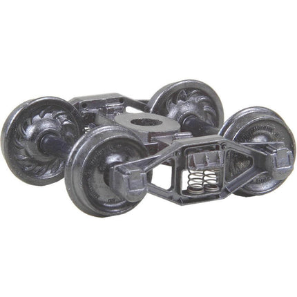 Kadee 554 | Bettendorf T-Section Self Centering Trucks with 33" Ribbed Back Wheels - Metal Fully Sprung (HO Scale) - Squeaky's Trains