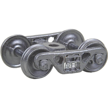Kadee 555 | A.S.F.® 100-ton Roller Bearing Self Centering Trucks with 36" Smooth Back Wheels - Metal Fully Sprung (HO Scale) - Squeaky's Trains