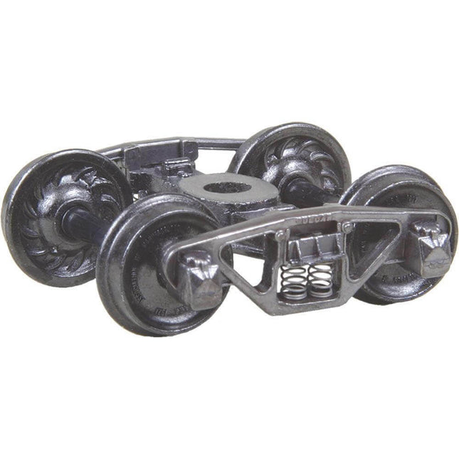 Kadee 556 | Vulcan Double Truss Self Centering Trucks with 33" Ribbed Back Wheels - Metal Fully Sprung (HO Scale) - Squeaky's Trains
