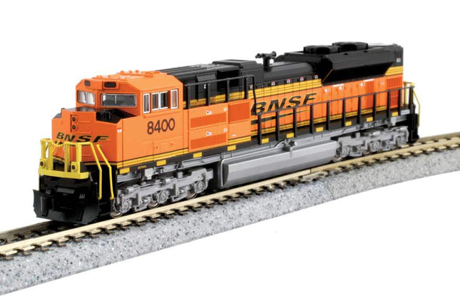 Kato 1768527DCC | EMD SD70ACe with Nose Headlight - DCC - BNSF Railway #9079 (orange, black, yellow, Wedge Logo) | N Scale - Squeaky's Trains
