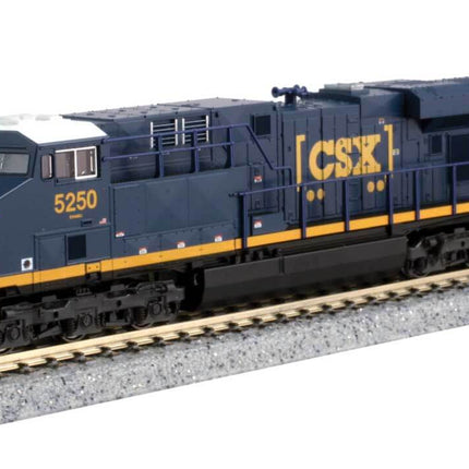 Kato 1768948 | GE ES44AC GEVO - Standard DC - CSX #5293 (blue, yellow, Boxcar Logo) | N Scale - Squeaky's Trains