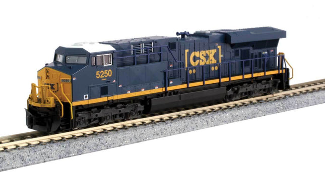 Kato 1768948 | GE ES44AC GEVO - Standard DC - CSX #5293 (blue, yellow, Boxcar Logo) | N Scale - Squeaky's Trains