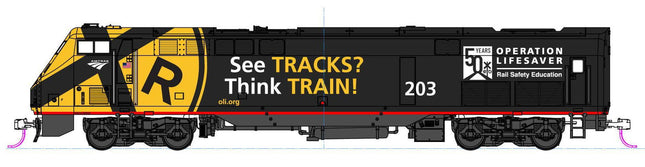 Kato 37-6119-LS | GE P42 "Genesis" Amtrak "Operation Lifesaver" #203 w/ Pre-Installed ESU LokSound | HO Scale - Squeaky's Trains