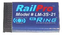 Ring Engineering RailPro LM-3S-21 locomotive module for HO scale model trains with sound and lighting control.