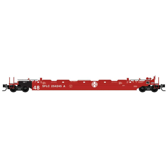 Micro Trains 540 00 153 | Gunderson Husky Stack Well Car - Ready to Run - Santa Fe 254245A (red, white) | Z Scale - Squeaky's Trains