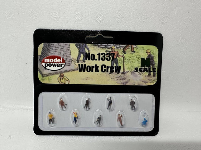 Model Power 1337 | Work Crew Figures (9) | N Scale - Squeaky's Trains