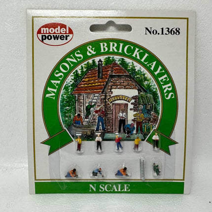 Model Power 1368 | Masons & Bricklayers Figures (9) | N Scale - Squeaky's Trains