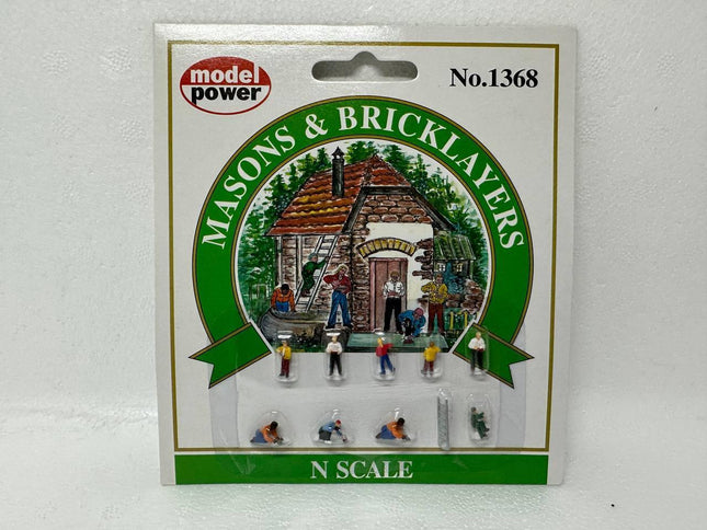 Model Power 1368 | Masons & Bricklayers Figures (9) | N Scale - Squeaky's Trains