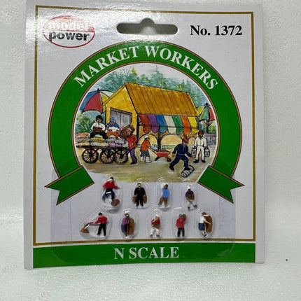 Model Power 1372 | Market Workers (9) | N Scale - Squeaky's Trains